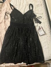 Macys Black Sequin Dress