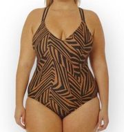 NWT Hurley Abstract One Piece in Brown