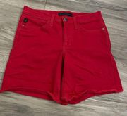 Rock & Republic red bermuda jean shorts with star detail on pockets size 10