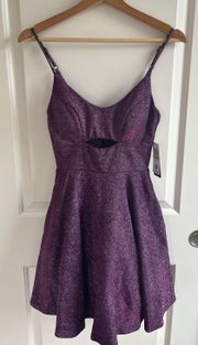 Purple Sparkly Homecoming Dress