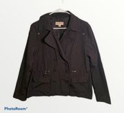 Merona Double Breasted Rain Jacket Black Cotton