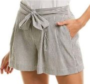 NWT Michael Stars Logan Tie Front Shorts Pacifica Stripe Size XS