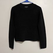 Club Monaco Black Ribbed Textured Wool Blend Sweater Size XS