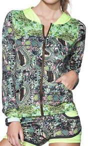 Maaji Coastal Hills Yoga Athletic Green Zip Up Hoodie Lightweight Jacket Small