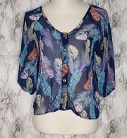 Body Central feather blouse size small