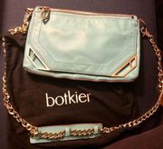 Linea Tiffany Blue Crossbody Bag Gold Hardware Chain Strap Turquoise