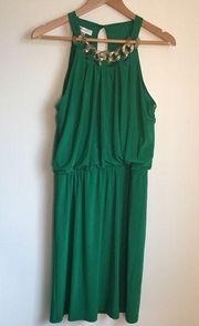 Dressbarn Chain Neck Sleeveless Sheath Dress Keyhole Back Womens Sz 10 G…‎