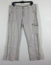 Anthropologie Hei Hei Wanderer Tan Cargo Y2K Straight Leg Pants Size 14