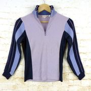 Vintage Avalanche Lasley-Seattle Sweater Women S Pink Blue Striped Half Zip Wool