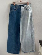 Wild Fable Highest Rise Wide Leg Ankle Multi Shade Denim Jeans 6 / 28