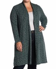 NWT Bobeau Green Ribbed Knit Cardigan Duster 1X