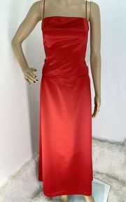 "DONNA MORGAN" RED FORMAL 2 PCS A LINE SKIRT &TOP PARTY EVENING SET GOWN SIZE:10