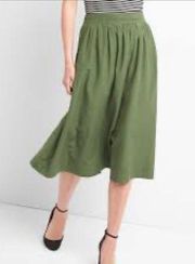 GAP Monterrey Cyprus Green Soft Midi Length Bohemoan Cottagecore XS Skirt