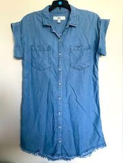 Thread and supply raw hem denim dress sz S