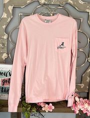 University Of Alabama  Pink Tshirt Cotton Long Sleeve Tee Womens Small