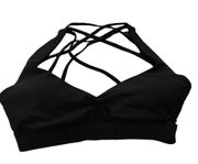 Just Fab Black Strappy Back Sports Bra XS