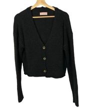 Urban Outfitters  UO Black Three Button Cropped Knit Cardigan L