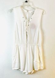 NWT Honey Punch Shorts Romper Sleeveless Lace-up