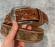 Western 3D Cowboy southwest Embellished Calf Hair Cowgirl Belt