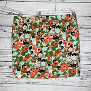 Lane Bryant Size 28 Garden Floral Print Cotton Blend Straight Pencil Skirt