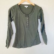 A.B.S By Allen Schwartz Army Green Studded Top