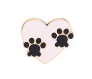 New pink heart dog paw enamel pin