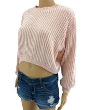 Urban Outfitters  XS Women's Pink Chenille Knit Crop Sweater Pullover