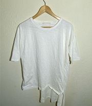 Like New Peruvian Connection White Womens Short Sleeve Long Back Top ( M )‎