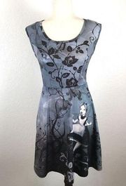 Disney dark Alice in Wonderland a-line dress XS