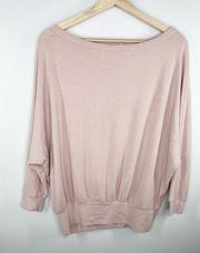 Melrose & Market Pink Boat Neck Long Sleeve Soft Sweater Women's Size XX-Small