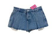 Edikted - Y2K Pocket Skort Front Mini Shorts in Blue