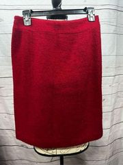 Kate Hill 8P woolmark blend red lined skirt (#2078)