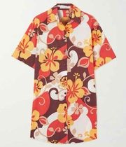 Faithfull The Brand Tropicana Shirt Mini Dress Ulani Floral Print Size XS