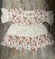 Boho style tunic/dress baby doll style, size XL, NWOT, pit to pit measurement is 25, length is 28 