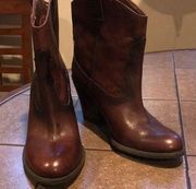 Brown Western Ankle Boots 7.5