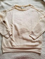 Treasure & Bond Sweatshirt Tan Bleached Raw Edges Cozy Pullover Womens Size XS