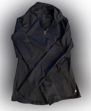 Apana Black Track Jacket Full Zip Super Stretchy and Breathable for Workouts