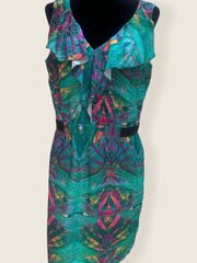 EUC green and multicolor dress