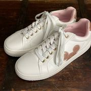 Disney Mickey Mouse Rose Gold Low Court Sneaker Size 7