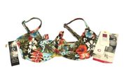 COCO REEF FLORAL BRA SIZED SWIMWEAR UNDERWIRE C CUP BIKINI TIE TROPICAL BACK TOP