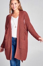 Distressed Mauve Cardigan