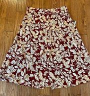 Sag harbor NWT red floral button front skirt 2x