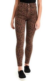 Jolt Brown Leopard High Rise Skinny Stretch Jeans 7/28W NWT