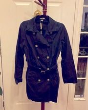 SHORT TRENCH COAT NAVY BLUE SIZE L