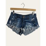 REVOLVE One x Teaspoon Distressed Jean Shorts Size 24