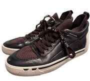 ASH Sneakers Women's Sz 6.5-7/37 NIPPY BLACK LEATHER & KNIT TRAINERS-ExCondition
