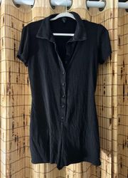 Black Button Down Romper 