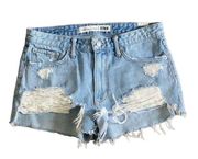 Lovers + Friends Distressed Denim Shorts. Size 28.