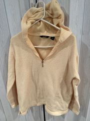 WOMENS  YELLOW SMALL FLEECE W/HOOD & 1/2 ZIP