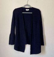 Vineyard vines cashmere flared sleeve navy cardigan size xs